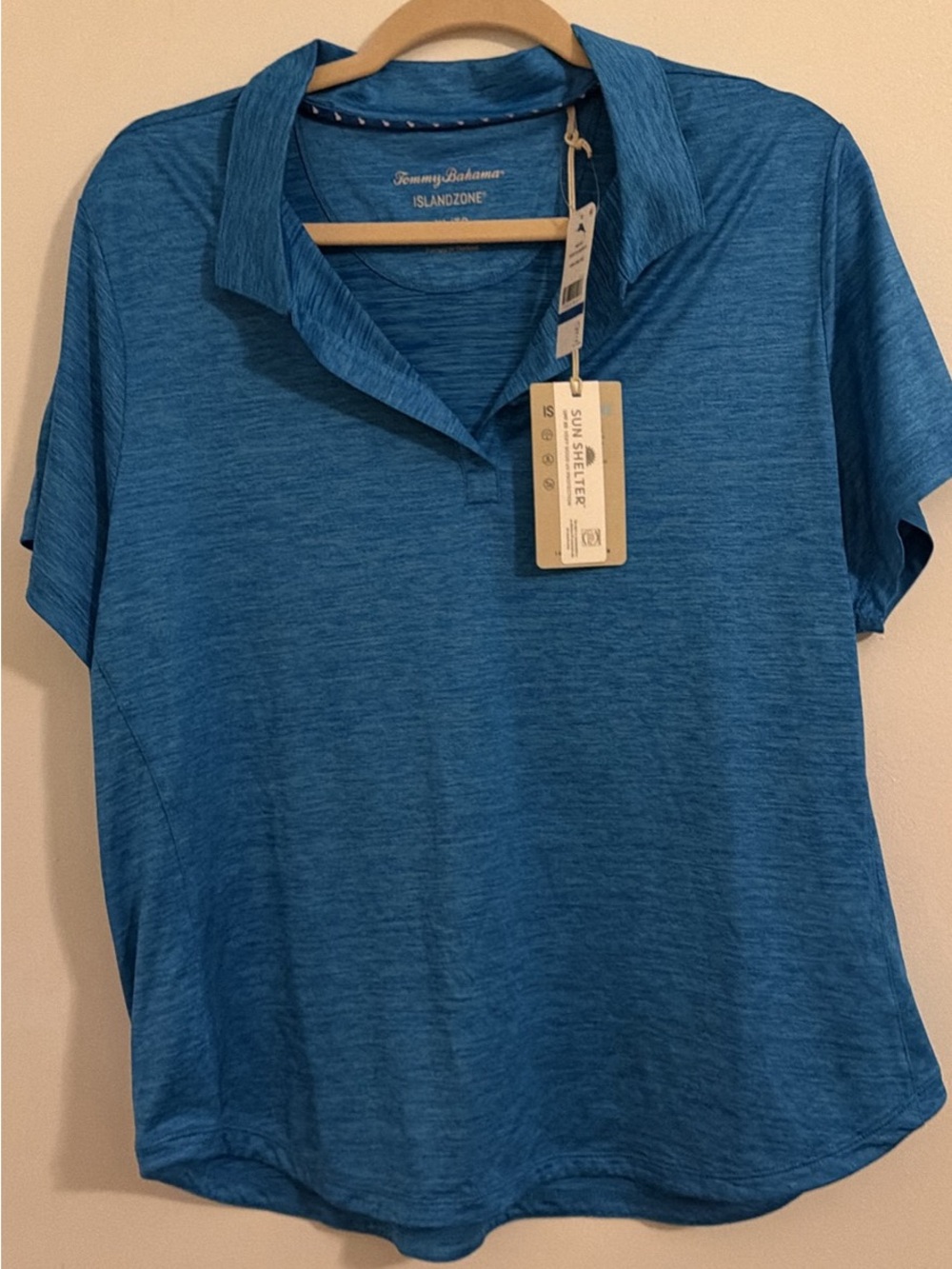 Tommy Bahama IslandZone Heathered Blue Polo Top
